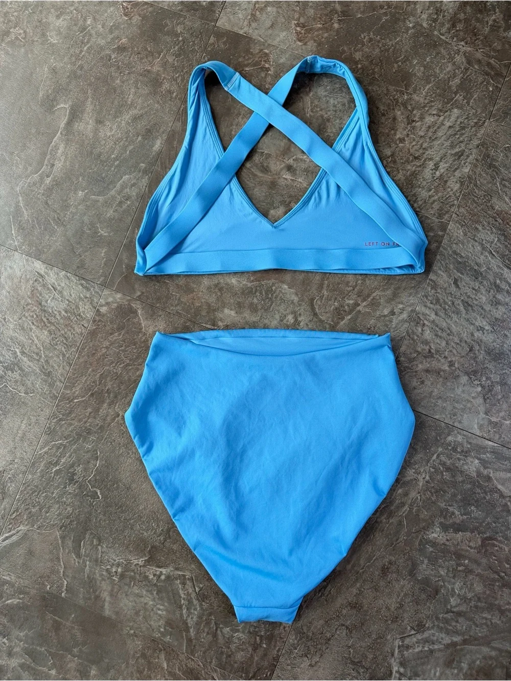 Left On Friday La Crosse Top Hi Hi Bottom Bikini Set Blue XL